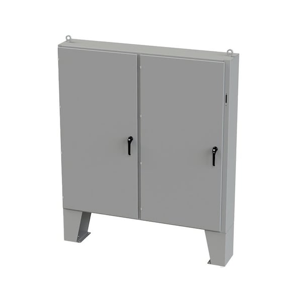 3 Point Latch with Coinproof/Padlock Handle Electrical Enclosures, 72 in H, 12 in D, 73 in W